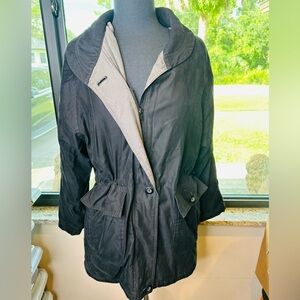 London Fog Black Parka Jacket Size Small